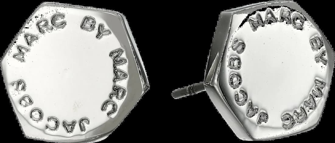 Boucles d'oreilles écrou Marc by Marc Jacobs en acier argenté