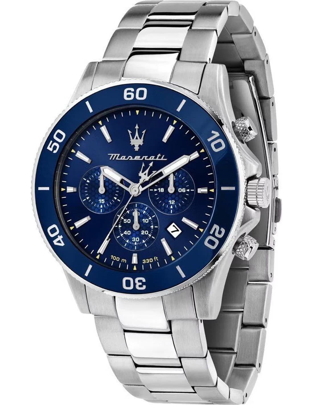 Montre Maserati Competizione R8873600002 homme argentée, acier inoxydable 43mm, quartz 10 ATM