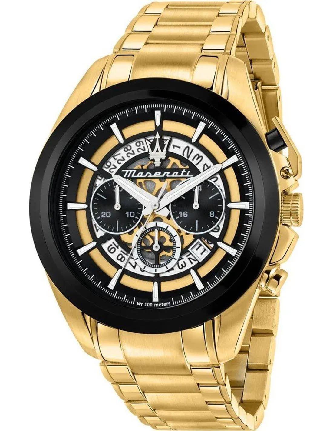Montre Homme Maserati Traguardo R8873612058 dorée bracelet maillons acier
