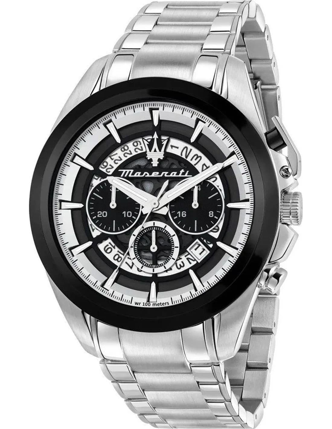 Montre Homme Maserati Traguardo R8873612059 argentée bracelet maillons acier