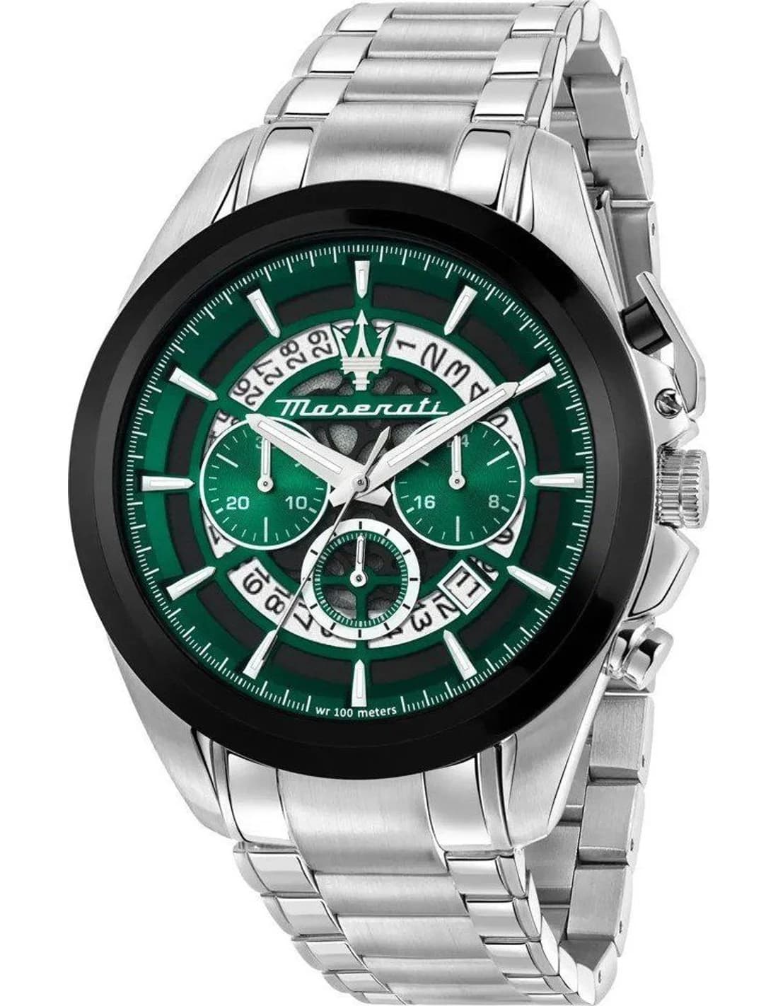 Montre Homme Maserati Traguardo R8873612060 argentée bracelet maillons acier