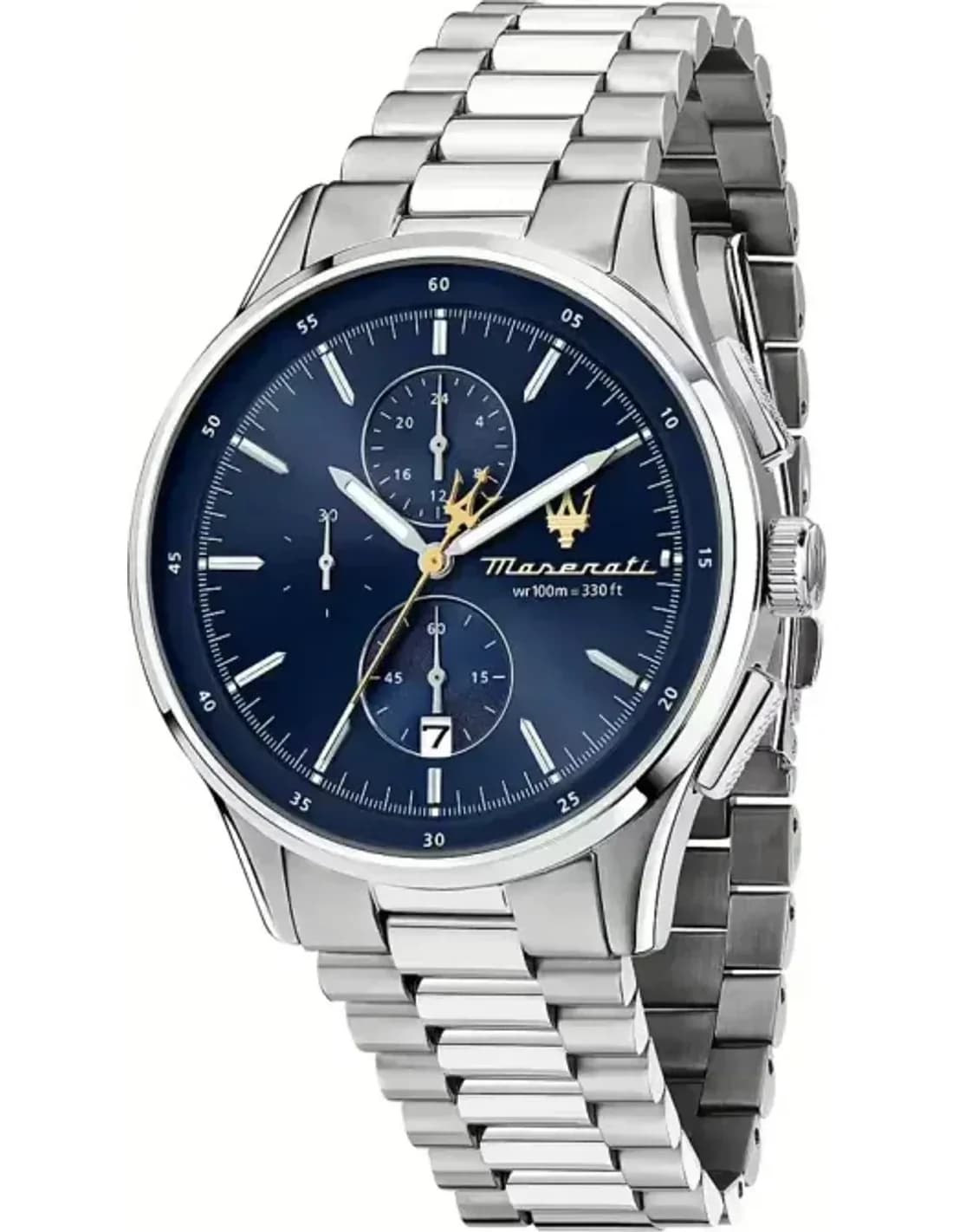 Montre Maserati R8873624004 en Acier Argenté avec Cadran Bleu Soleillé