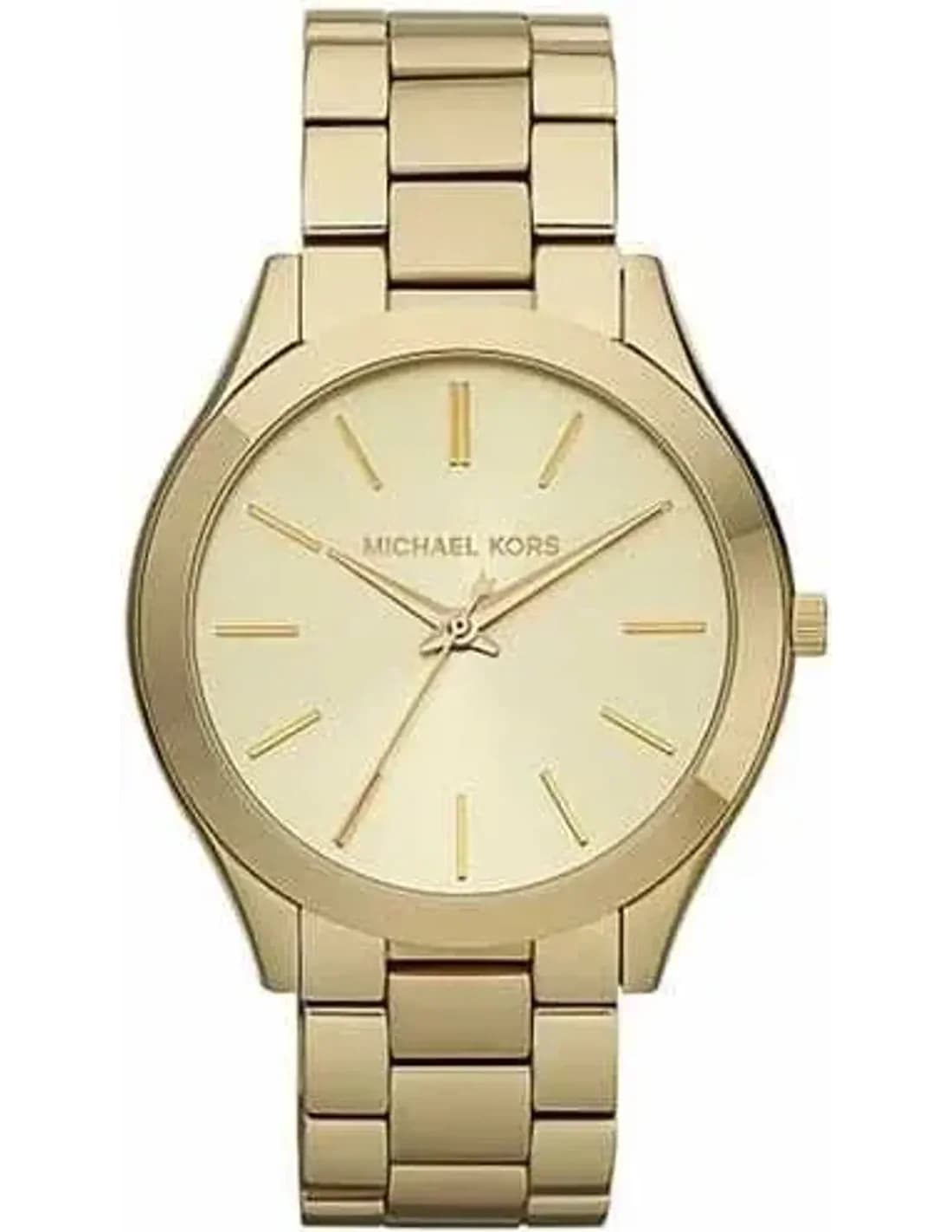 Montre Femme Michael Kors MK3179 Runway - Boîtier et Bracelet Acier Doré - Cadran Blanc Épuré