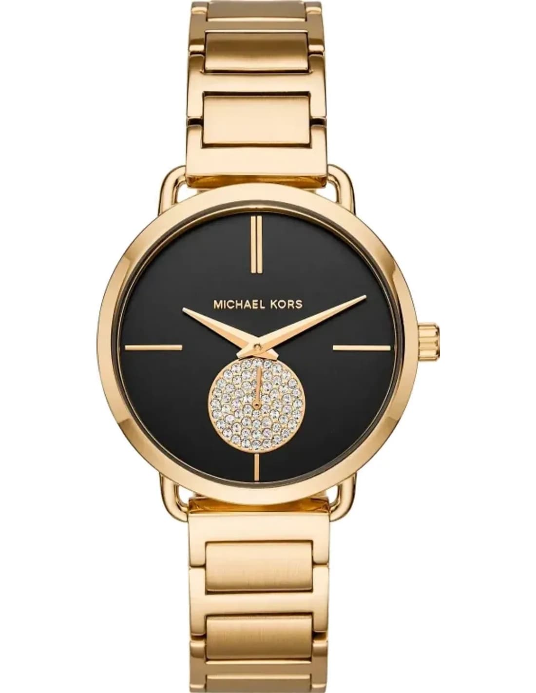 Montre Michael Kors Portia MK3788 Acier doré jaune cadran noir