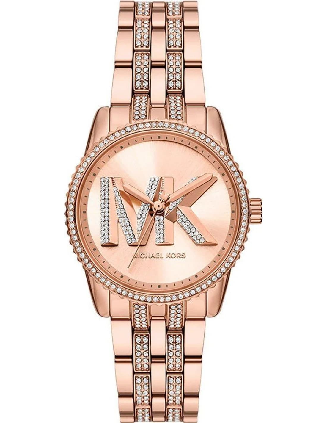 Garde-temps Michael Kors MK7541 pour femme, cadran or rose, bracelet maillons acier