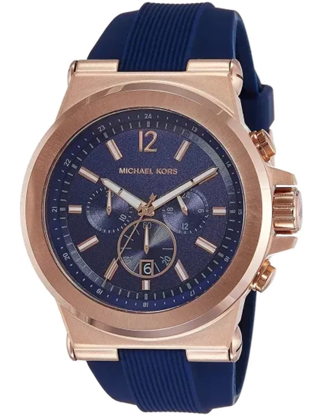 Montre Michael Kors MK8295 Dylan en Acier Doré et Silicone Bleu