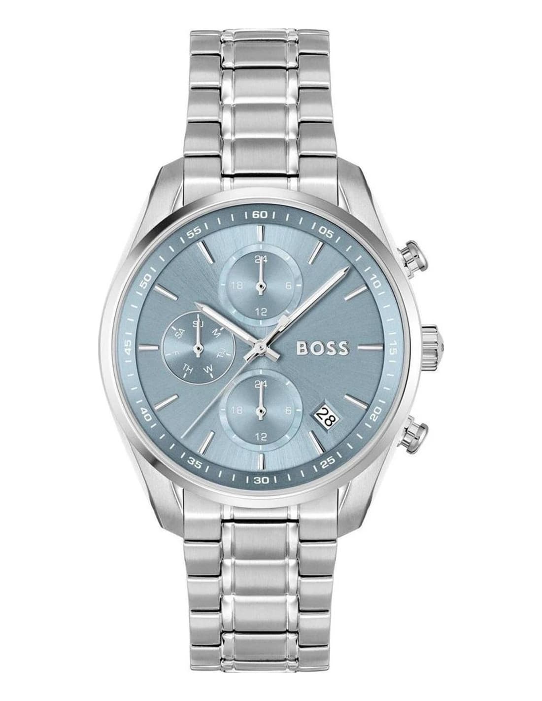 Montre Hugo Boss Grand Tour 1502767 femme argentée, acier inoxydable 38mm, quartz 3 ATM