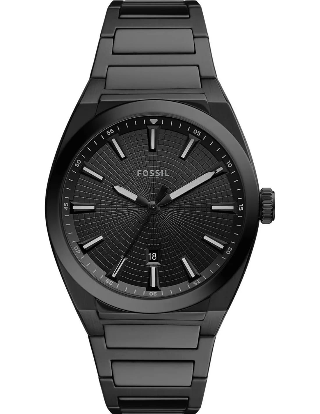 Montre Homme Fossil Everett FS5824 cadran noir bracelet acier