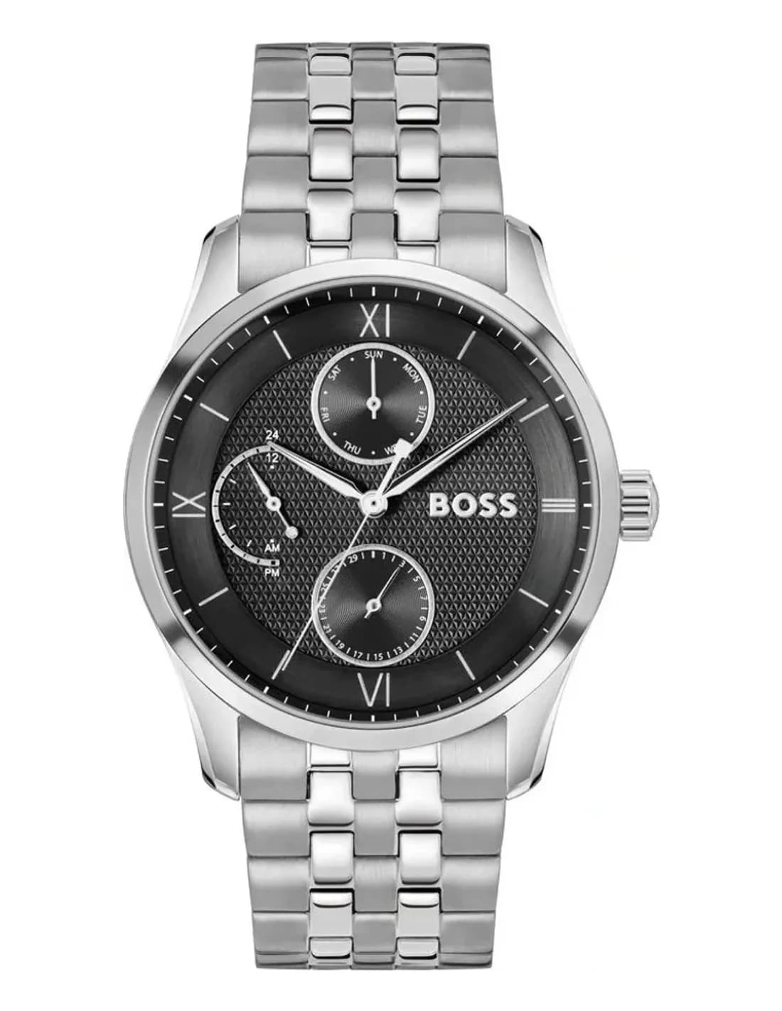 Montre Hugo Boss Principle Master 1514274 homme noire, acier inoxydable 41mm, quartz 5 ATM