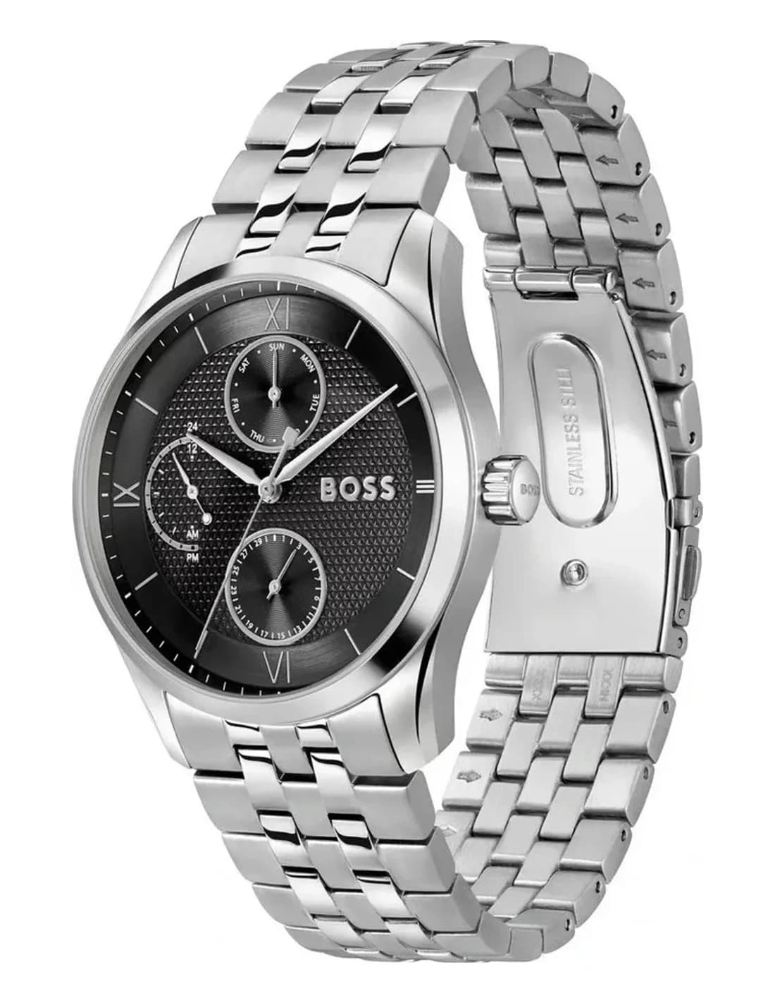 Montre Hugo Boss Principle Master 1514274 homme noire, acier inoxydable 41mm, quartz 5 ATM vue 2