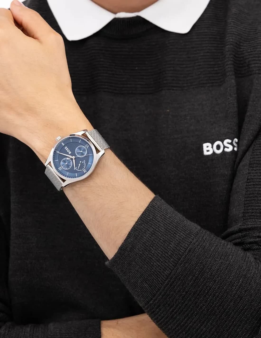 Montre Hugo Boss Principle Master 1514276 homme argentée, acier inoxydable 41mm, quartz 5 ATM vue 4