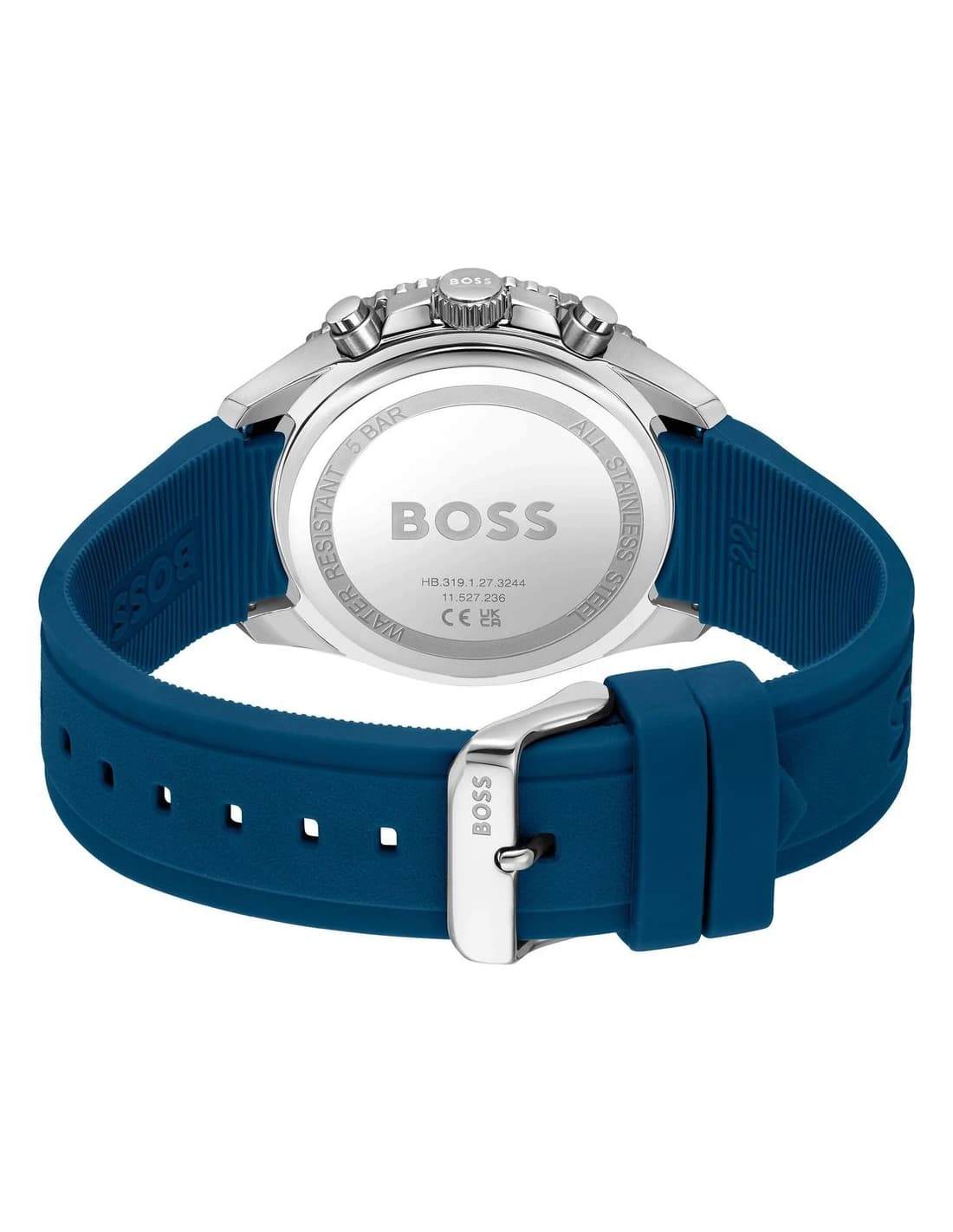 Montre Hugo Boss Runner 1514245 homme noir et bleu, acier inoxydable 44mm, quartz 5 ATM vue 3