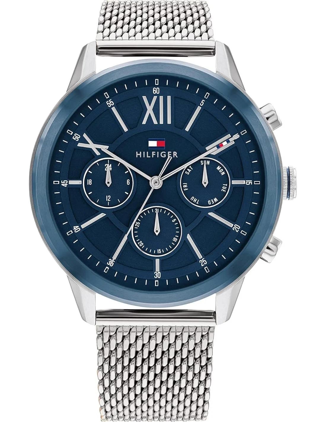 Montre Homme Tommy Hilfiger Morrison 1710524 cadran bleu bracelet maille milanaise