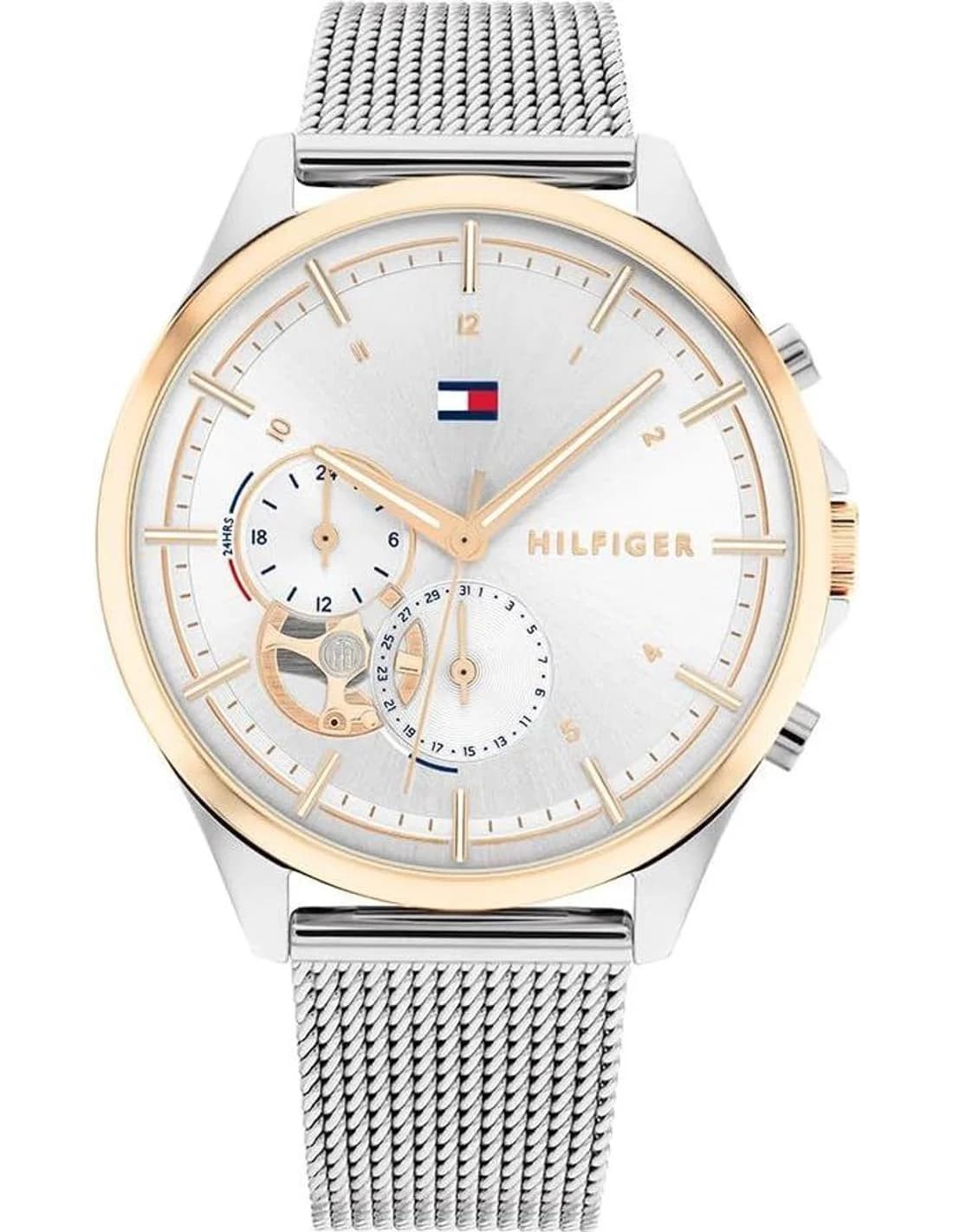 Montre Femme Tommy Hilfiger Quinn 1782416 cadran argenté bracelet maille milanaise