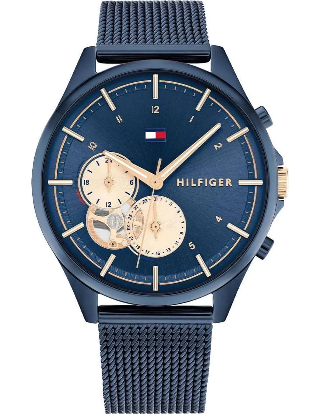 Montre Femme Tommy Hilfiger Quinn 1782418 cadran bleu bracelet maille milanaise