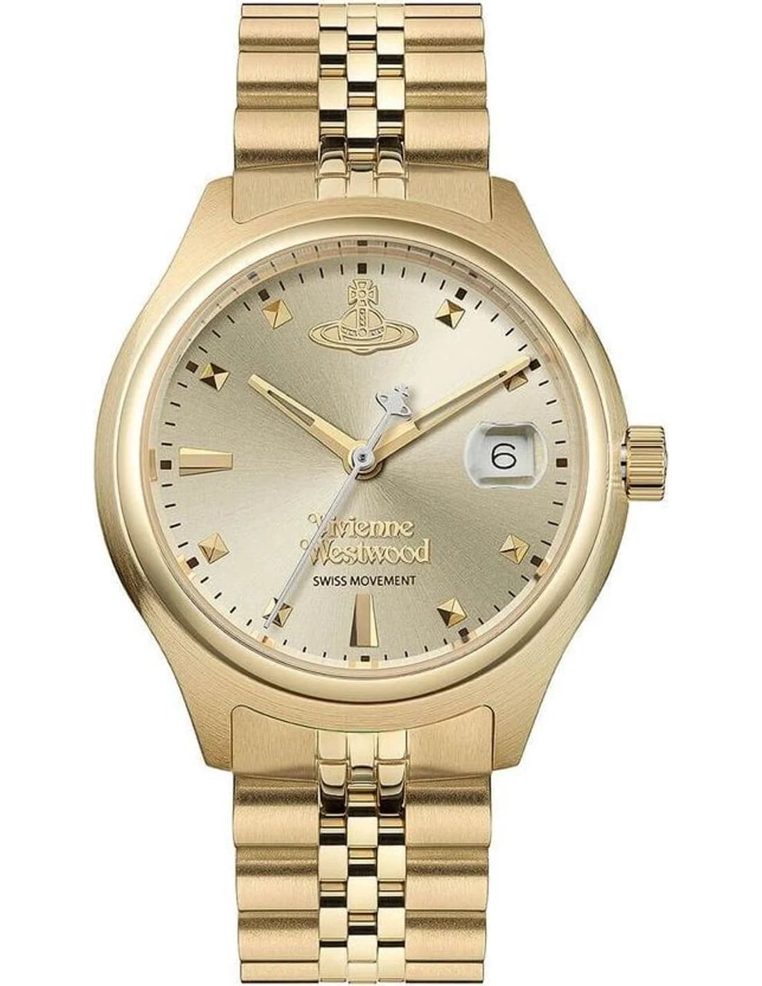 Montre Femme Vivienne Westwood Little Camberwell VV311CPGD cadran doré bracelet acier