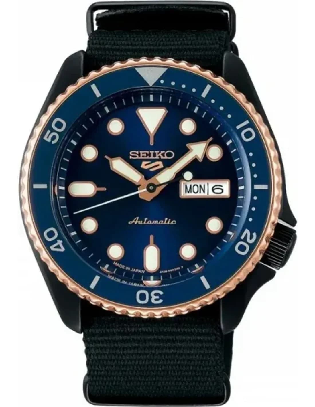 Montre Seiko SBSA098 Automatique Cadran Bleu et Bracelet NATO Noir