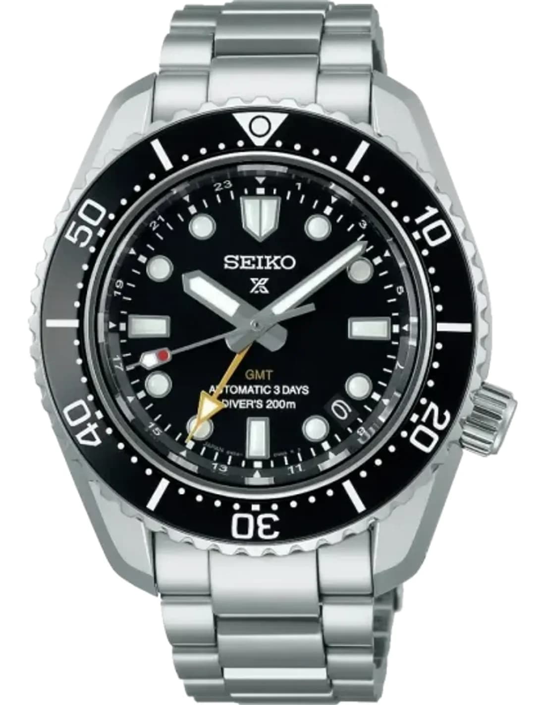 Montre Seiko SPB383J1 Prospex GMT Automatique Acier Cadran Noir