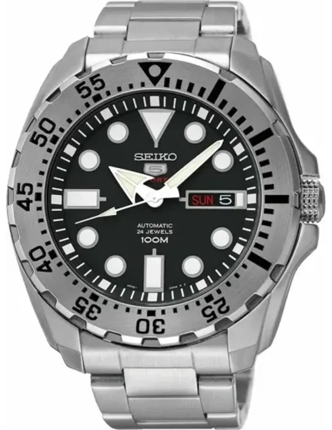 Montre Seiko SRP599J1 Automatique en Acier avec Cadran Noir 44mm