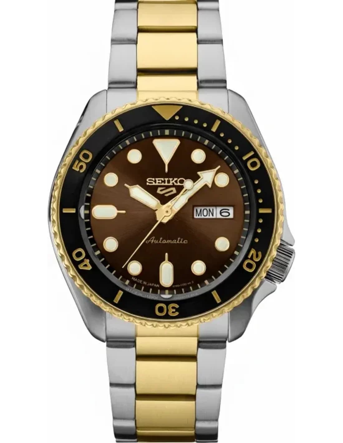 Montre Seiko SRPK22BR Automatique Acier Bicolore et Cadran Marron