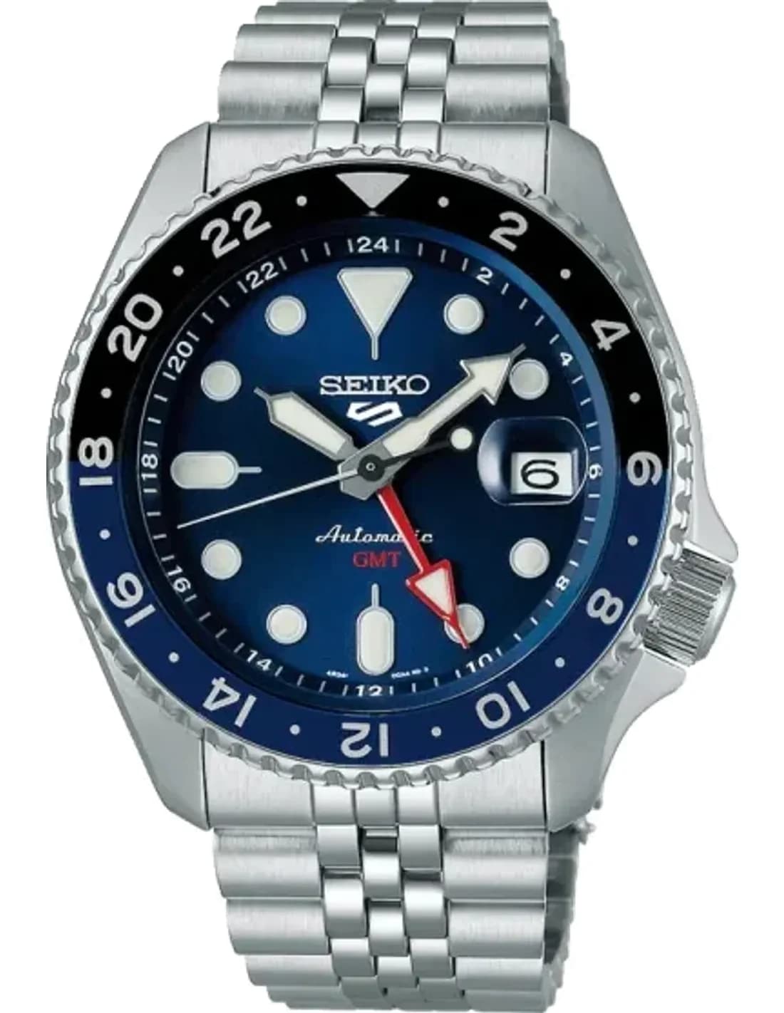 Montre Seiko SSK003K1 GMT Automatique Acier Cadran Bleu Soleillé