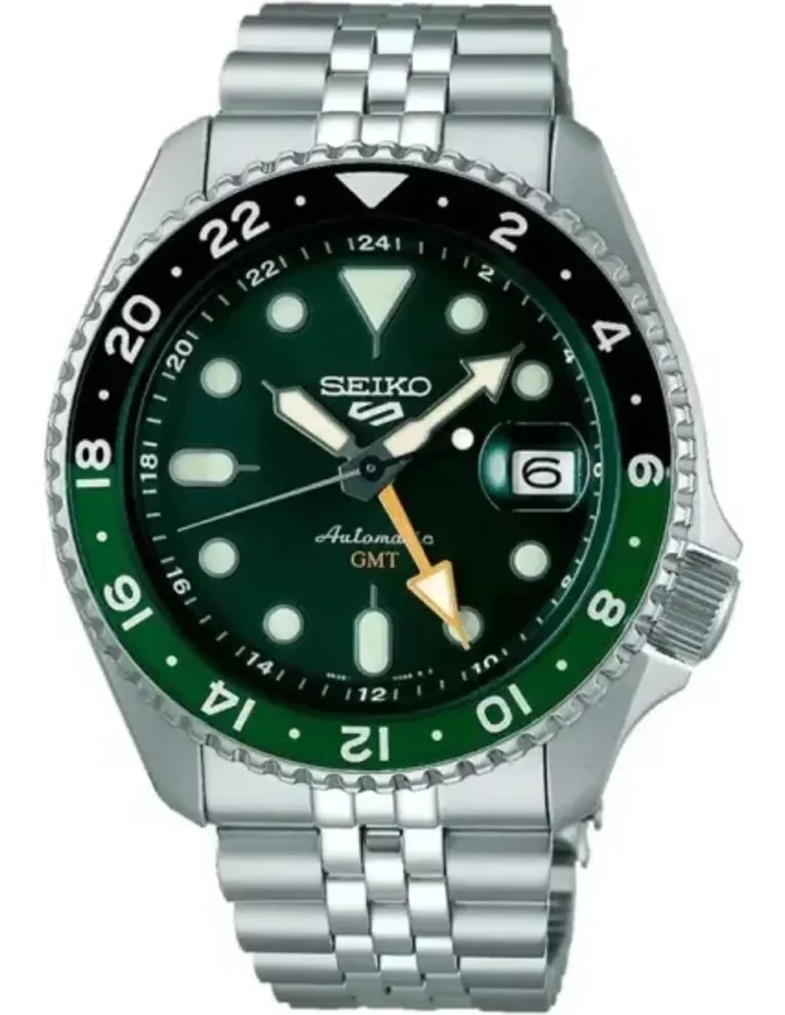 Montre Seiko SSK035K1 GMT Automatique Cadran Vert Soleillé en Acier