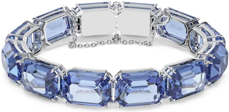 Bracelet Swarovski Millenia 5614927 cristaux taille octogone plaqué rhodium bleu