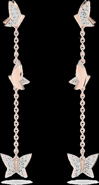 Boucles d'oreilles Swarovski Lilia 5636426 plaqué or rose cristaux blancs