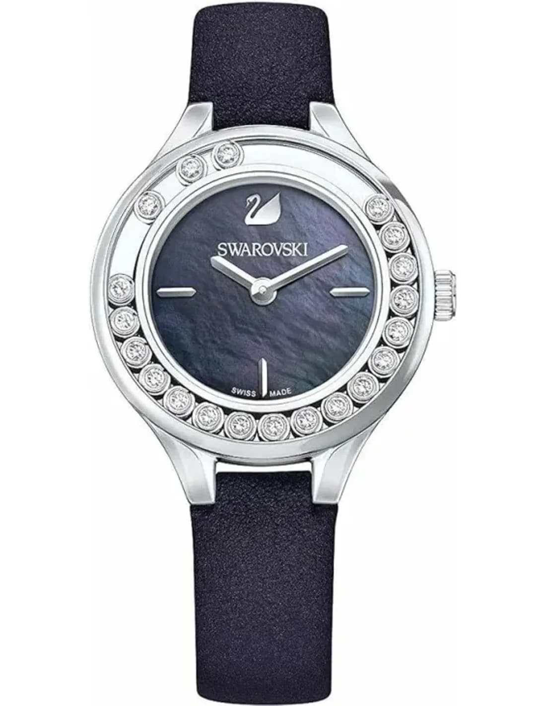 Montre Swarovski Lovely Crystals Mini 5242898 cristaux flotants bracelet cuir noir