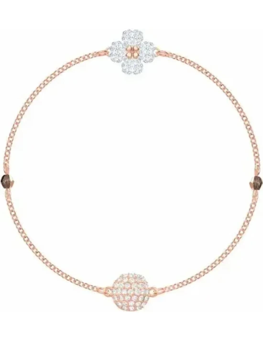 Bracelet Swarovski Remix Clover 5375185 réversible plaqué or rose incrusté de cristaux blancs et noirs