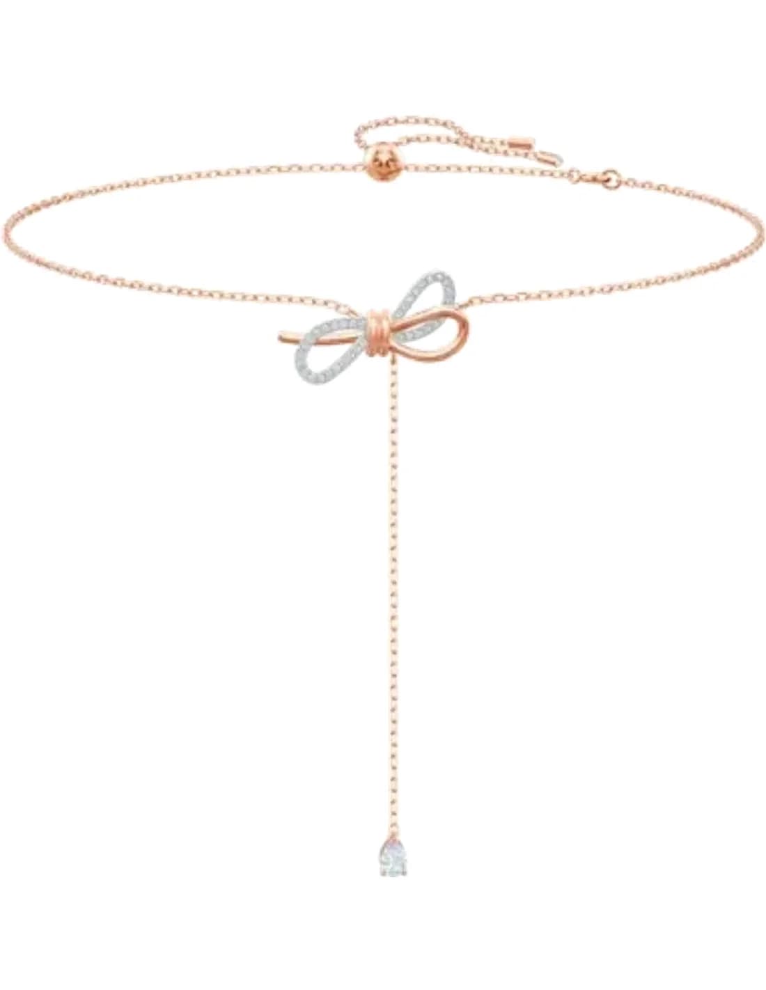 Collier Swarovski en Y Lifelong 5447082 plaqué or rose cristaux blancs