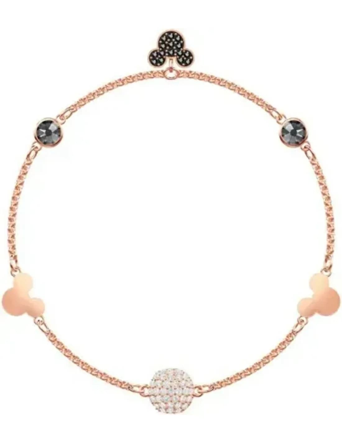Bracelet Swarovski Remix Mickey 5462360 plaqué or rose cristaux noirs