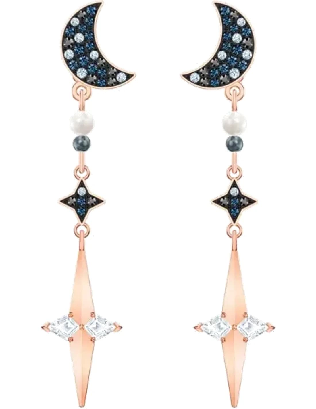 Boucles d'oreilles Swarovski Symbolic 5489533 plaqué or rose avec perles et cristaux