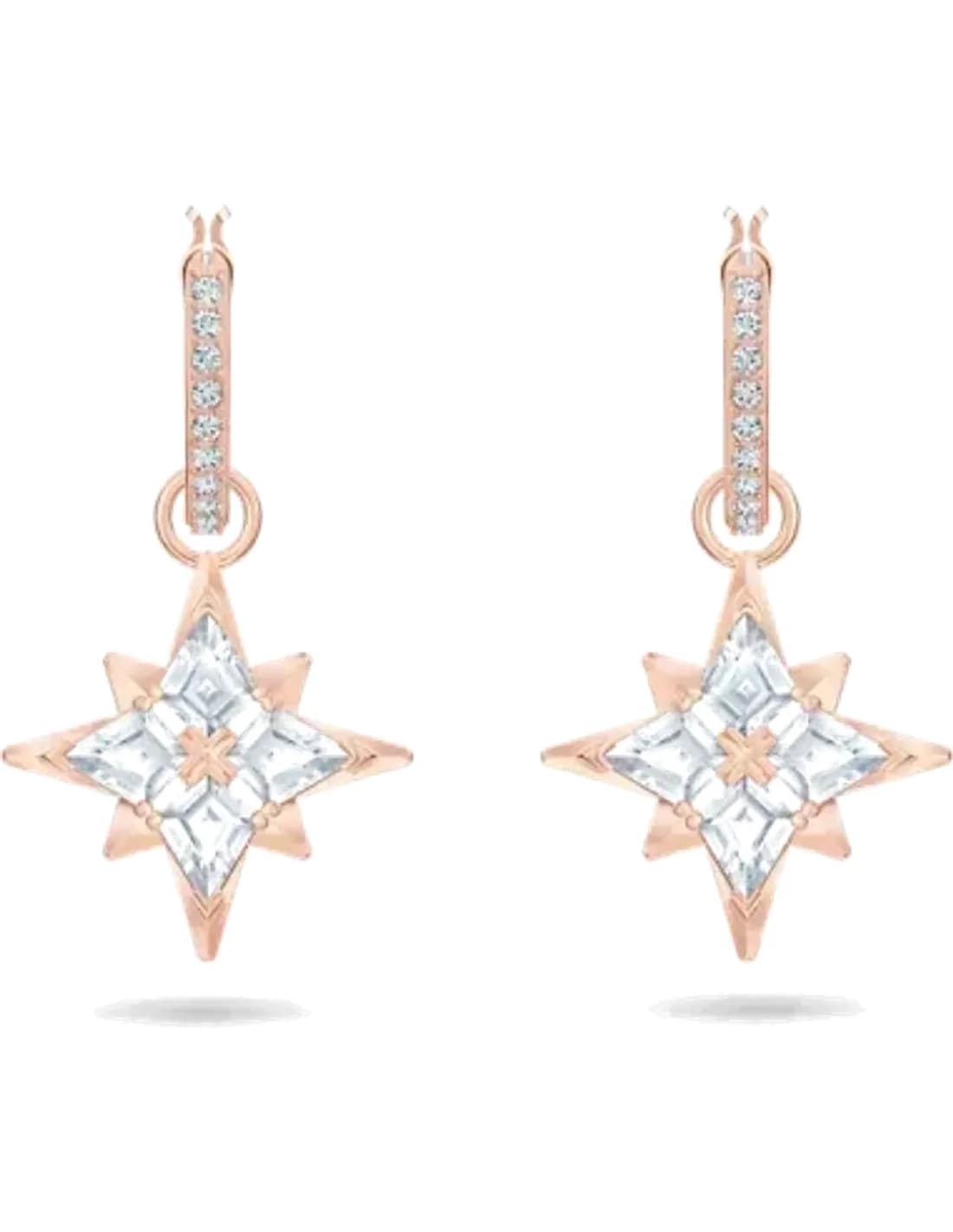 Boucles d'oreilles Swarovski Symbolic Star 5494337 plaqué or rose cristaux blancs
