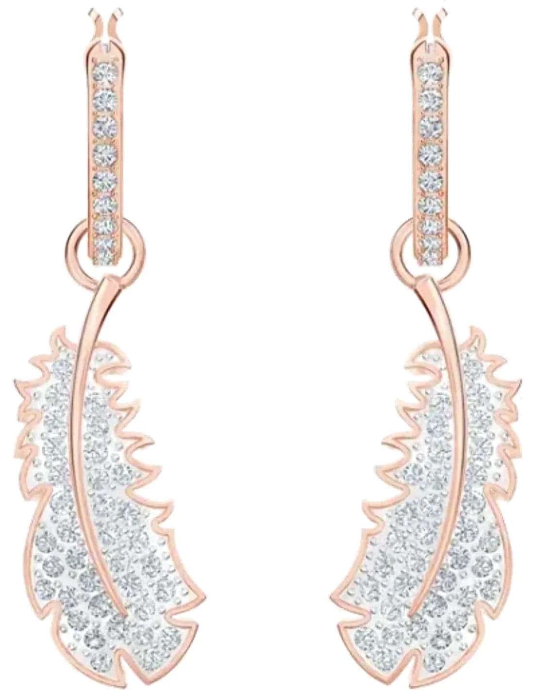 Boucles d'oreilles Swarovski Naughty 5497872 plaqué or rose cristaux blancs