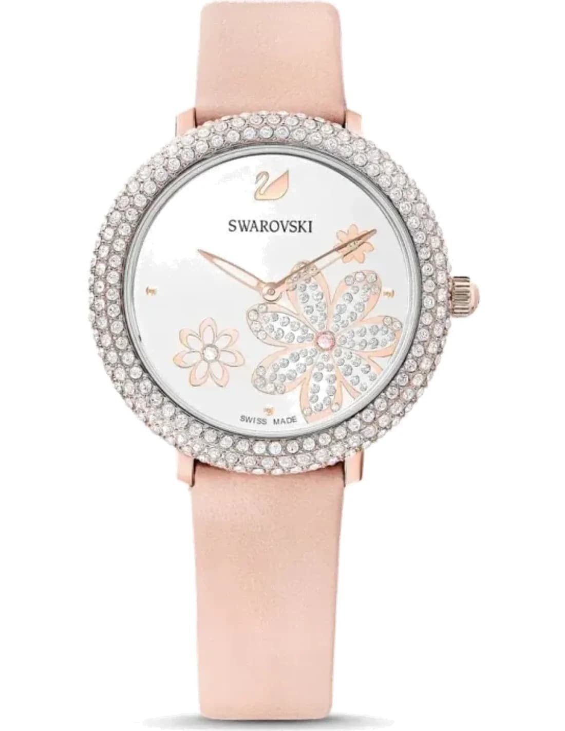 Montre Femme Swarovski Crystal Frost 5519223 bracelet cuir rose