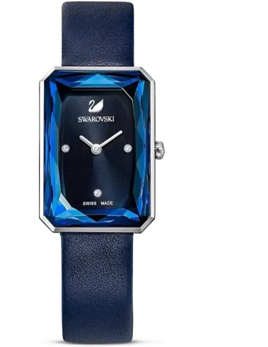 Montre Swarovski 5547713 Uptown Rectangulaire Bracelet Cuir Bleu