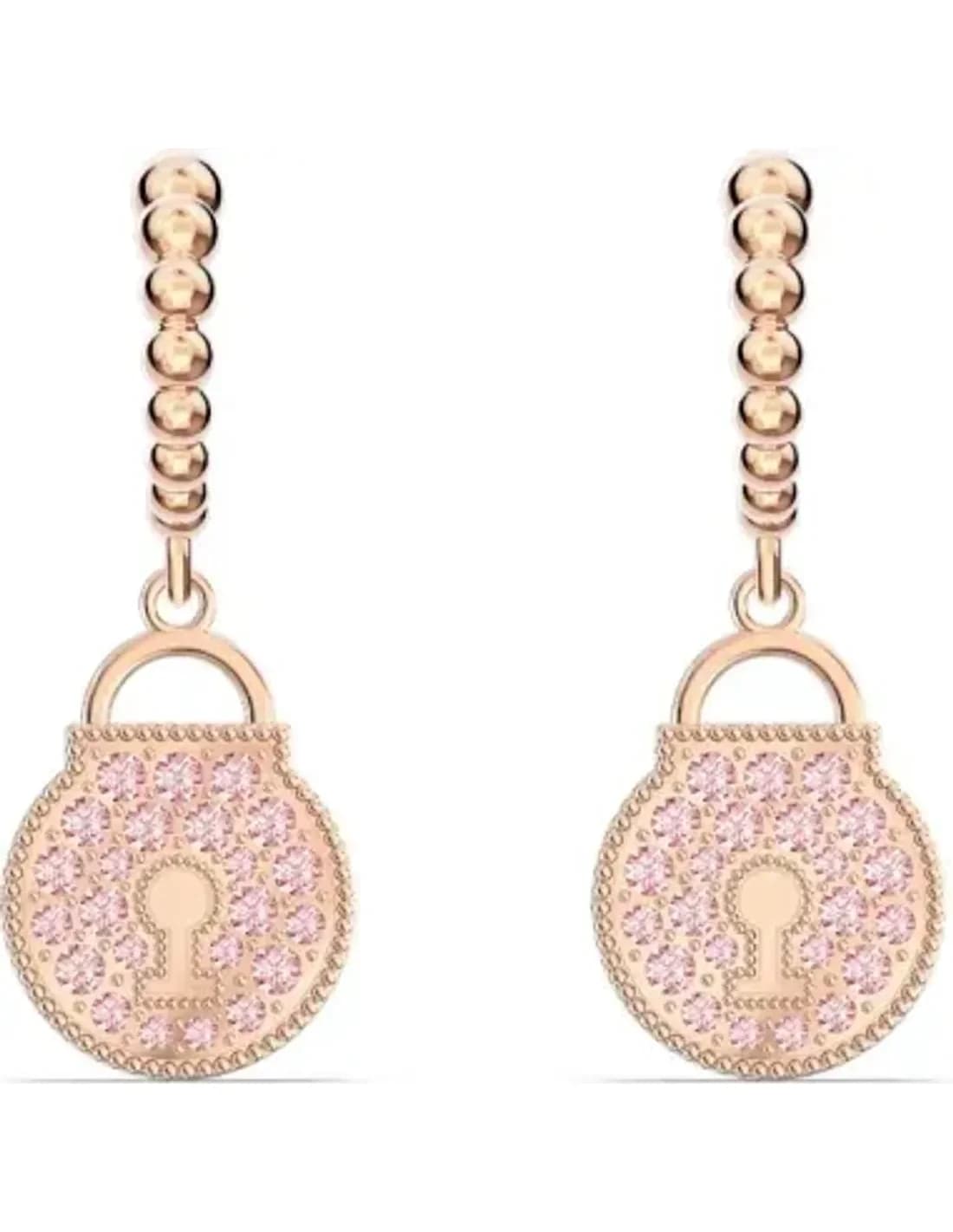 Boucles d'oreilles Swarovski Togetherness 5577011 plaqué or rose incrustées de cristaux