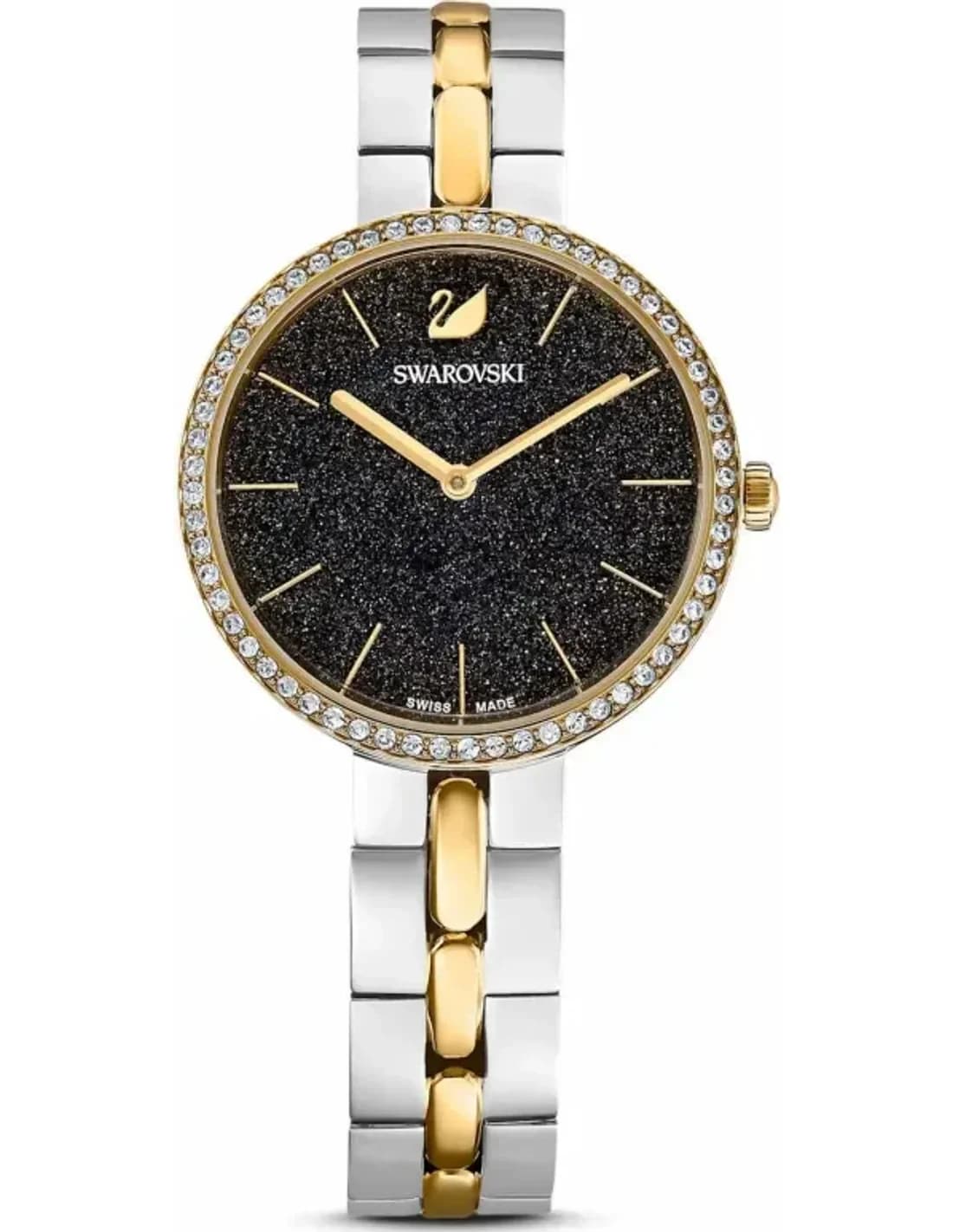 Montre Swarovski 5644072 Cosmopolitan Acier Bicolore Cadran Noir Pailleté