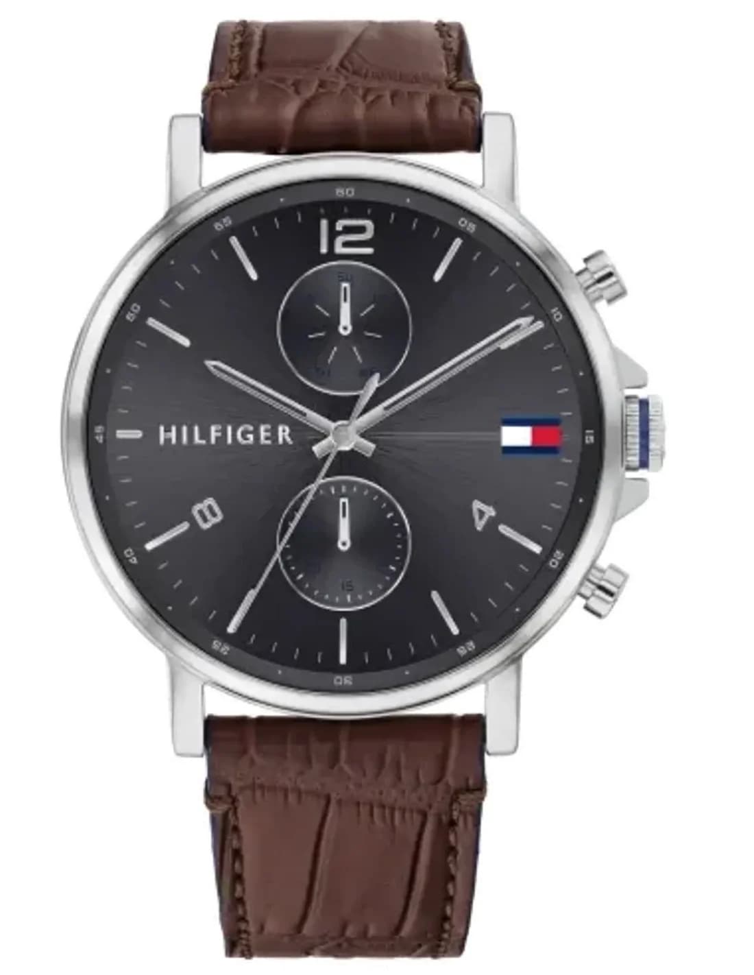 Montre Tommy Hilfiger 1710416 en Acier avec Bracelet en Cuir Marron