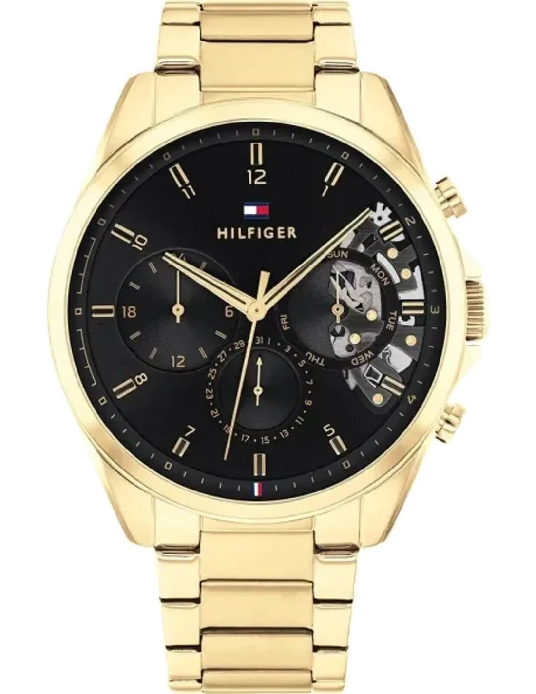 Montre Tommy Hilfiger 1710447 Baker en acier doré avec cadran squelette