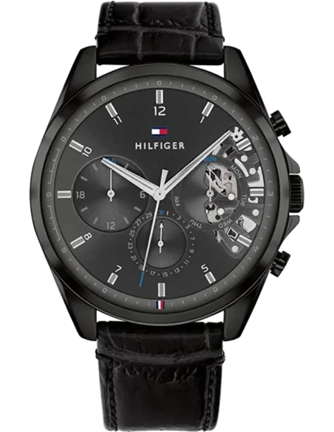 Montre Tommy Hilfiger 1710452 Baker Squelette en Acier et Bracelet Cuir
