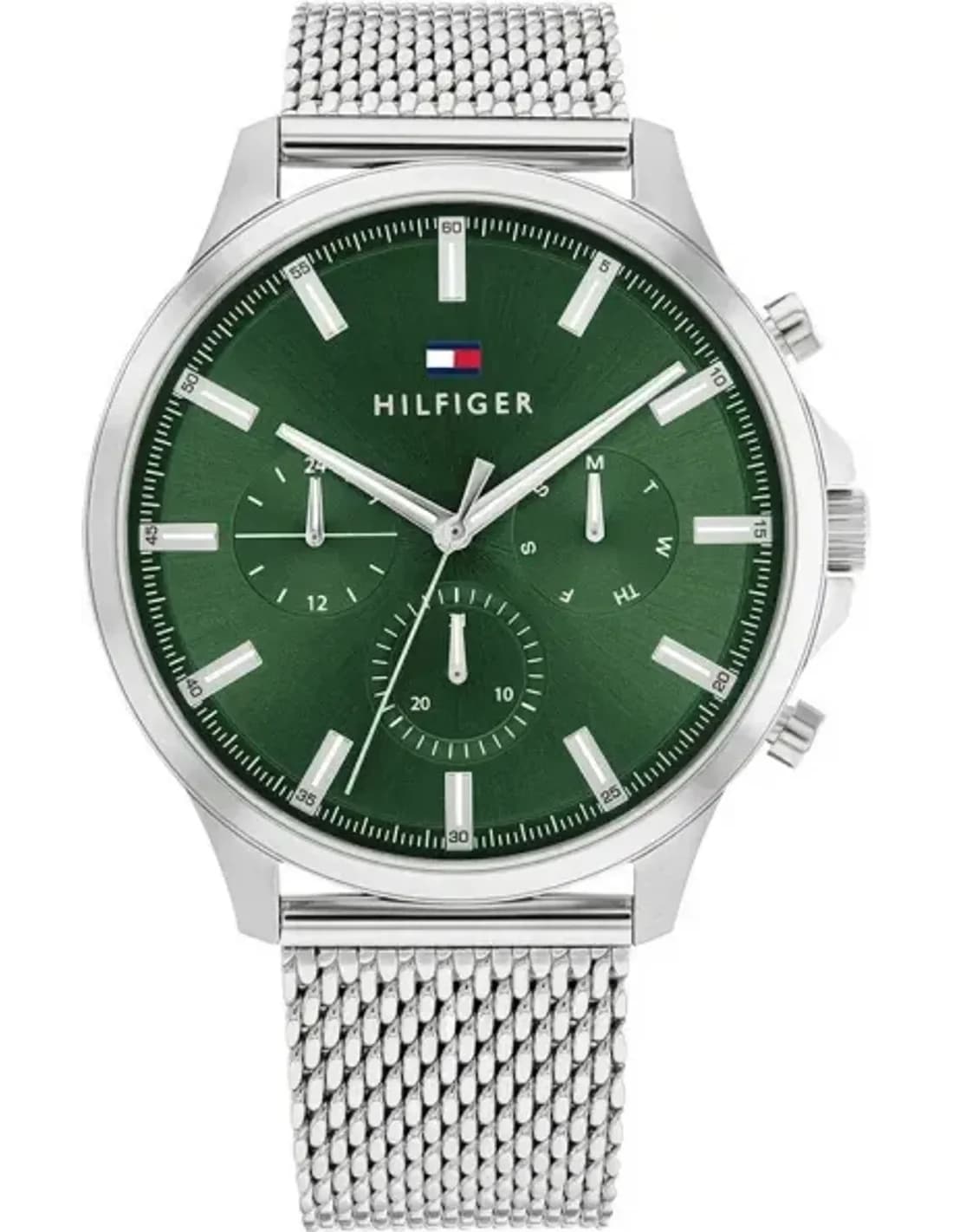 Montre Tommy Hilfiger 1710499 Ryder Cadran Vert et Bracelet Maille Milanaise