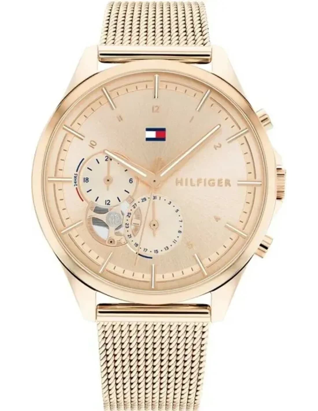 Montre Femme Tommy Hilfiger Quinn 1782486 bracelet acier maille milanaise or rose