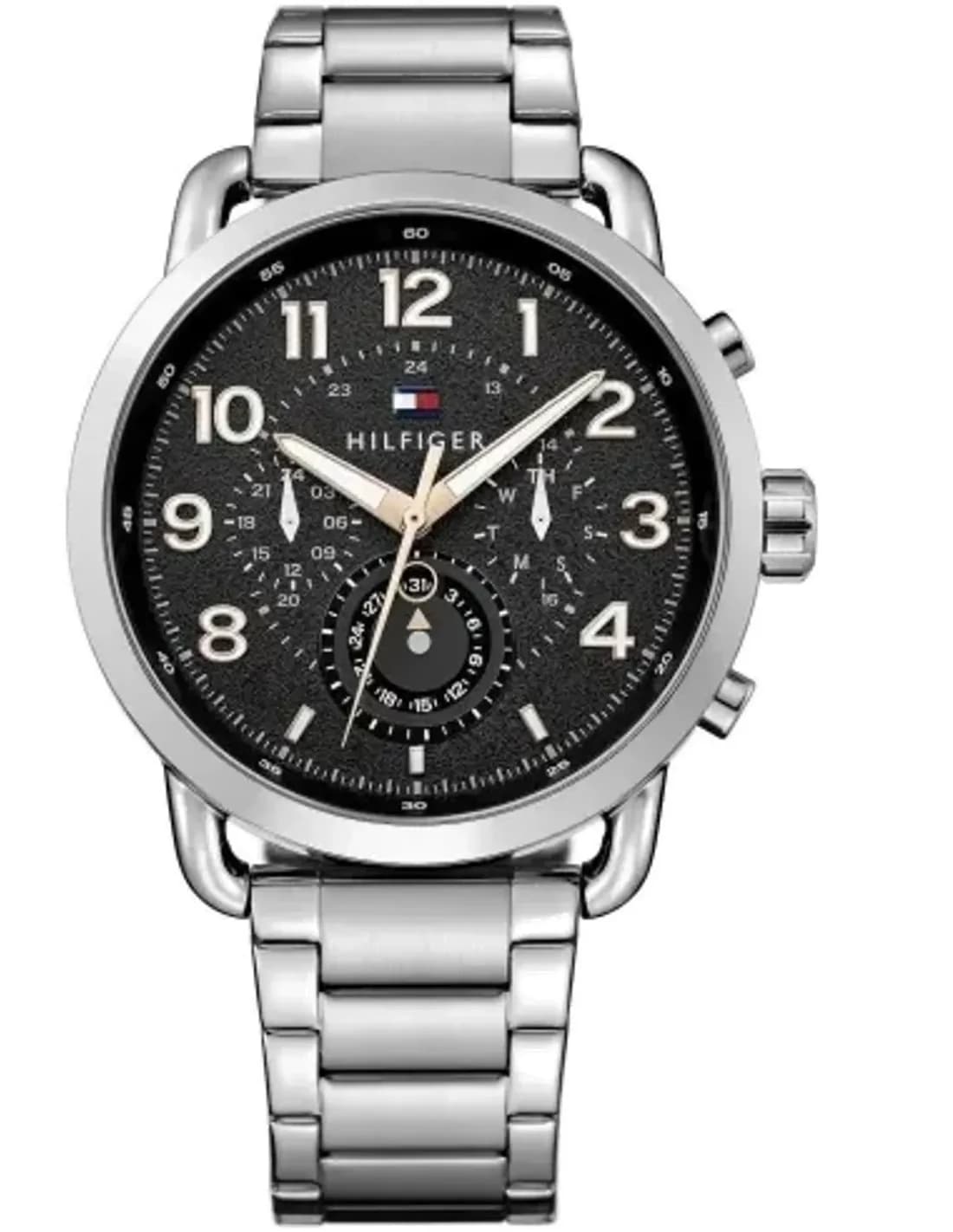Montre Tommy Hilfiger 1791422 Briggs en Acier Argenté et Cadran Noir