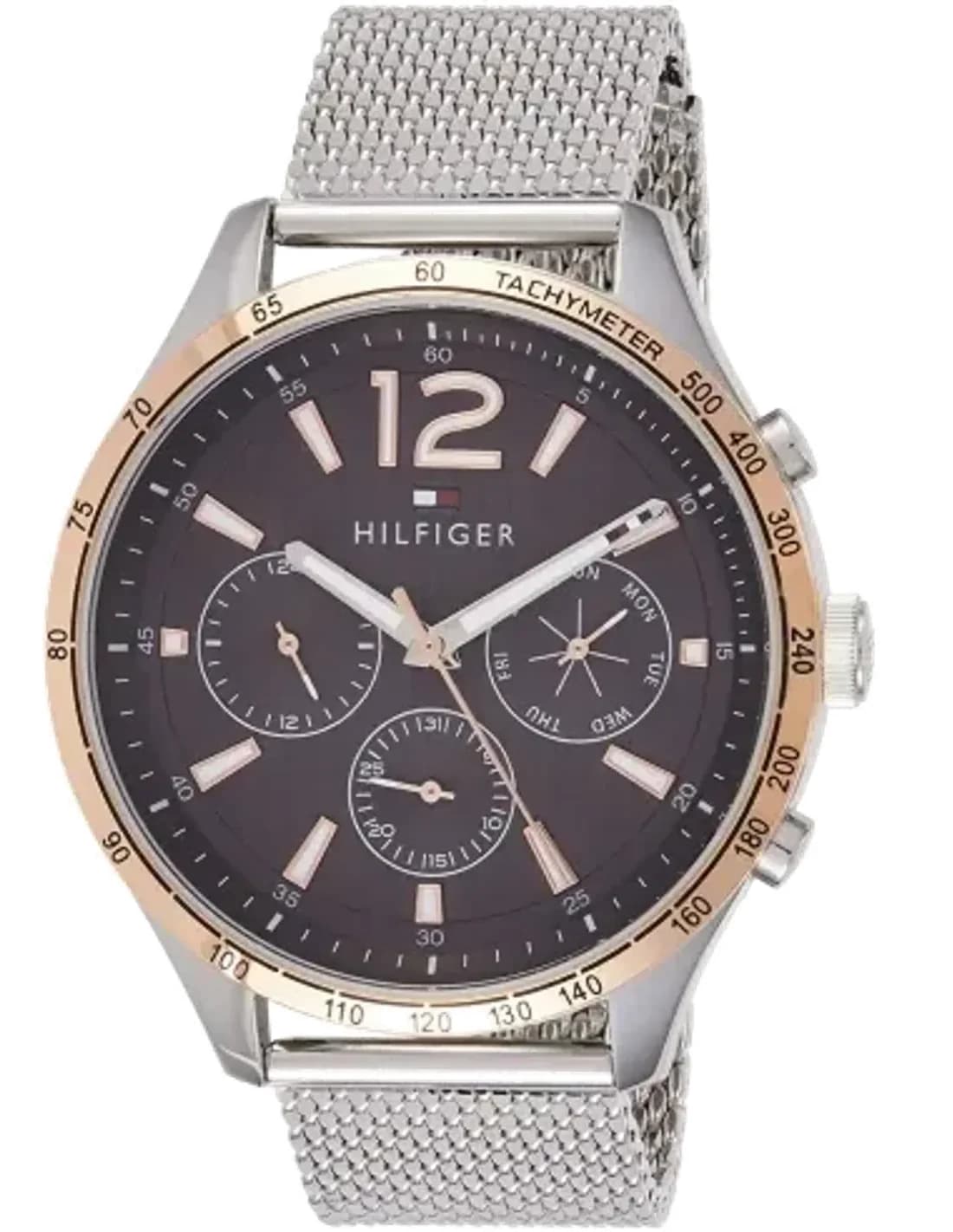 Montre Tommy Hilfiger 1791466 Gavin avec Bracelet en Cuir Brun et Cadran Multi-fonctions