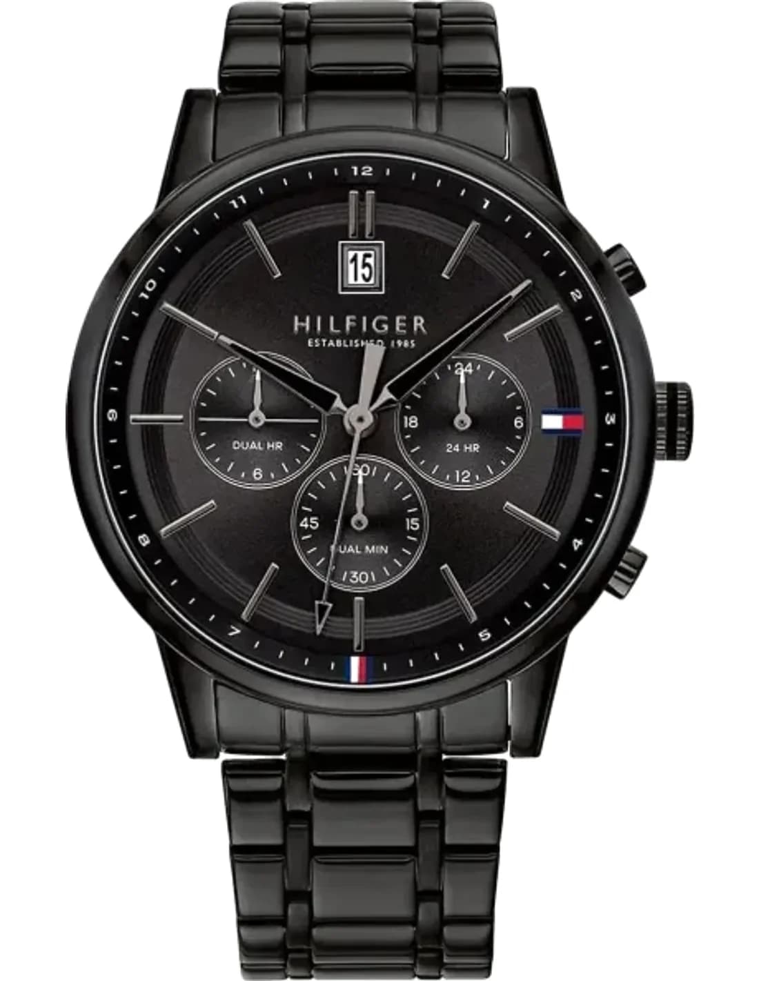 Montre Tommy Hilfiger 1791695 Kyle en métal noir et cadran 44mm