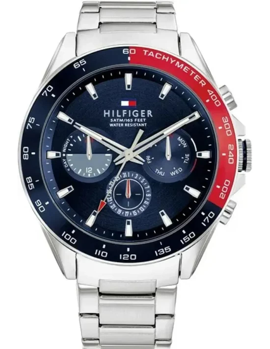 Montre Tommy Hilfiger 1791968 en Acier Argenté et Cadran Bleu Multifonctions