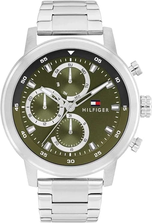 Montre Homme Tommy Hilfiger Rocky 1792180 cadran vert bracelet acier