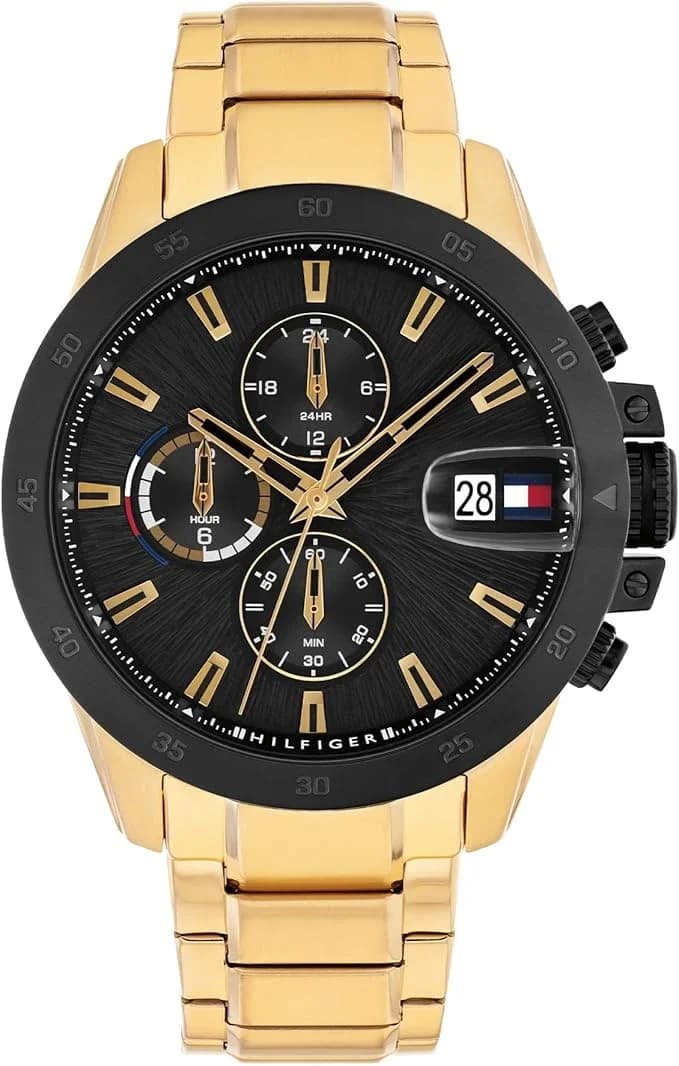 Montre Homme Tommy Hilfiger Jameson 1792199 cadran noir bracelet acier